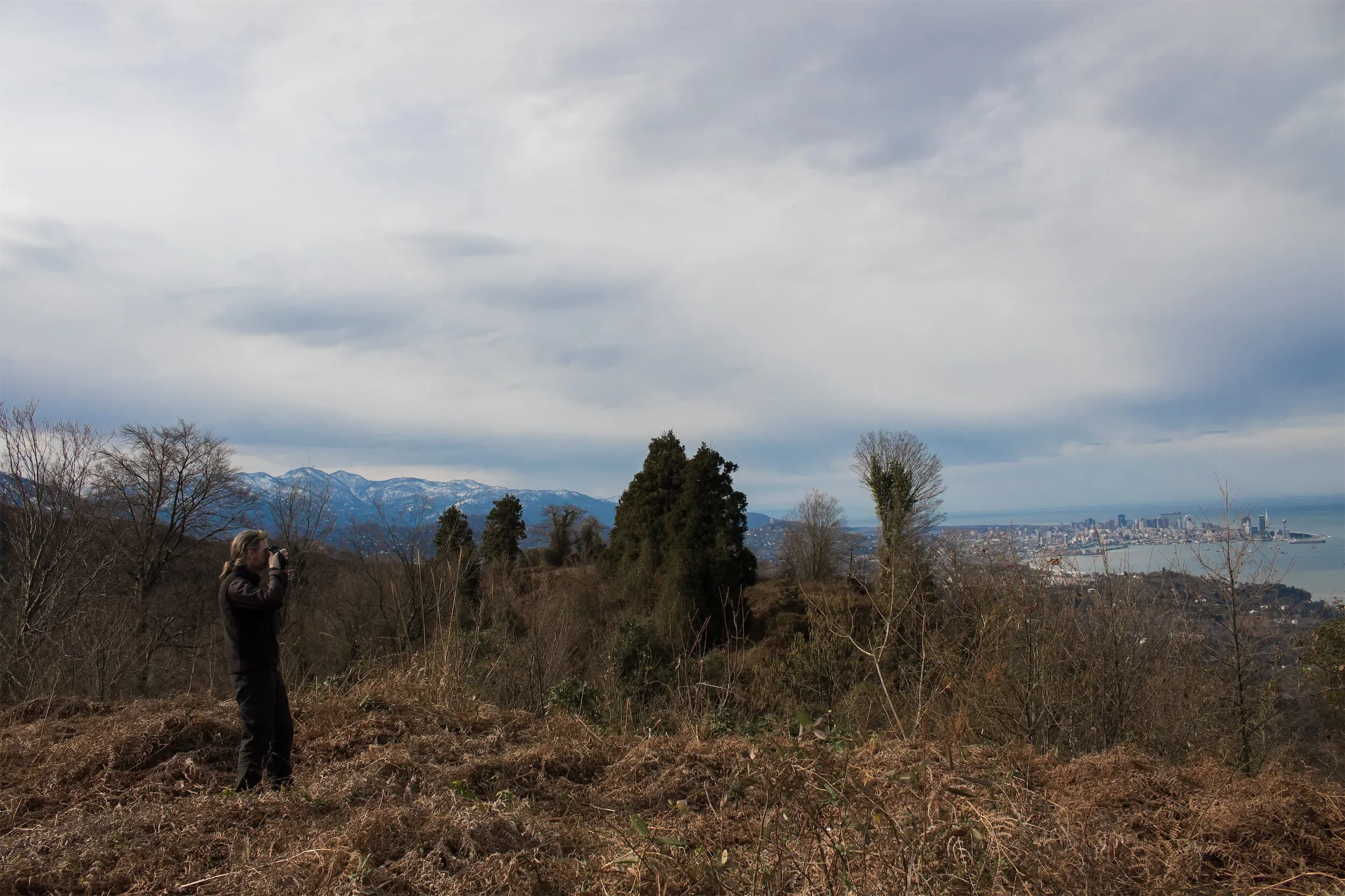 The view to the south from the spring count station