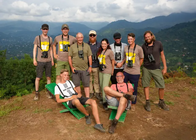 Behind-the-scenes photo from the 2018 Batumi Raptor Count autumn season