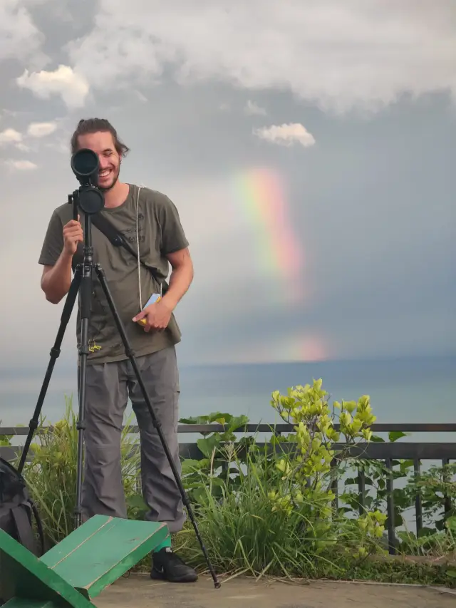 Behind-the-scenes photo from the 2024 Batumi Raptor Count autumn season
