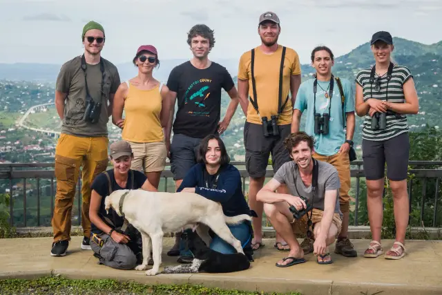 Behind-the-scenes photo from the 2021 Batumi Raptor Count autumn season