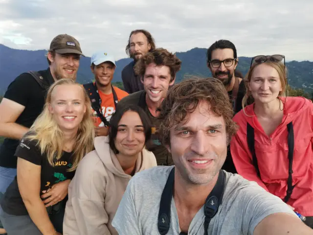 Behind-the-scenes photo from the 2021 Batumi Raptor Count autumn season