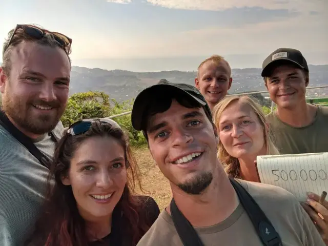 Behind-the-scenes photo from the 2018 Batumi Raptor Count autumn season