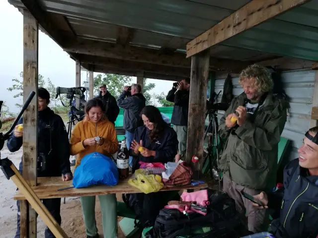 Behind-the-scenes photo from the 2018 Batumi Raptor Count autumn season