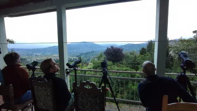 Behind-the-scenes photo from the 2022 Batumi Raptor Count autumn season
