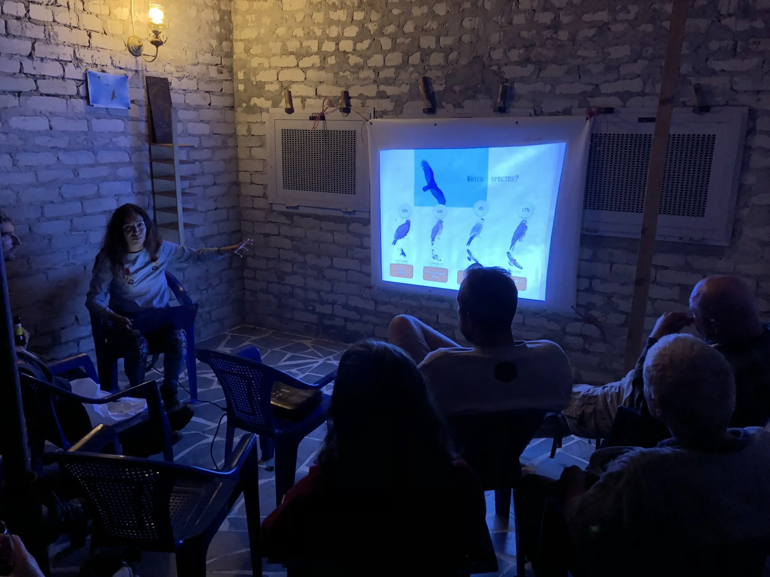 Evening presentations by our long-term counter Paulina about raptor migration in Mexico
