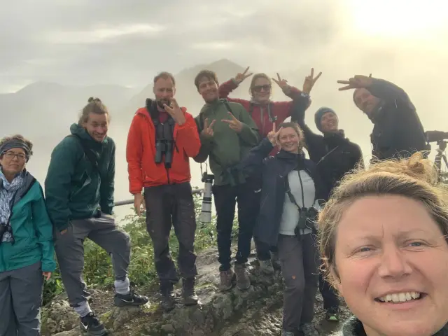 Behind-the-scenes photo from the 2024 Batumi Raptor Count autumn season