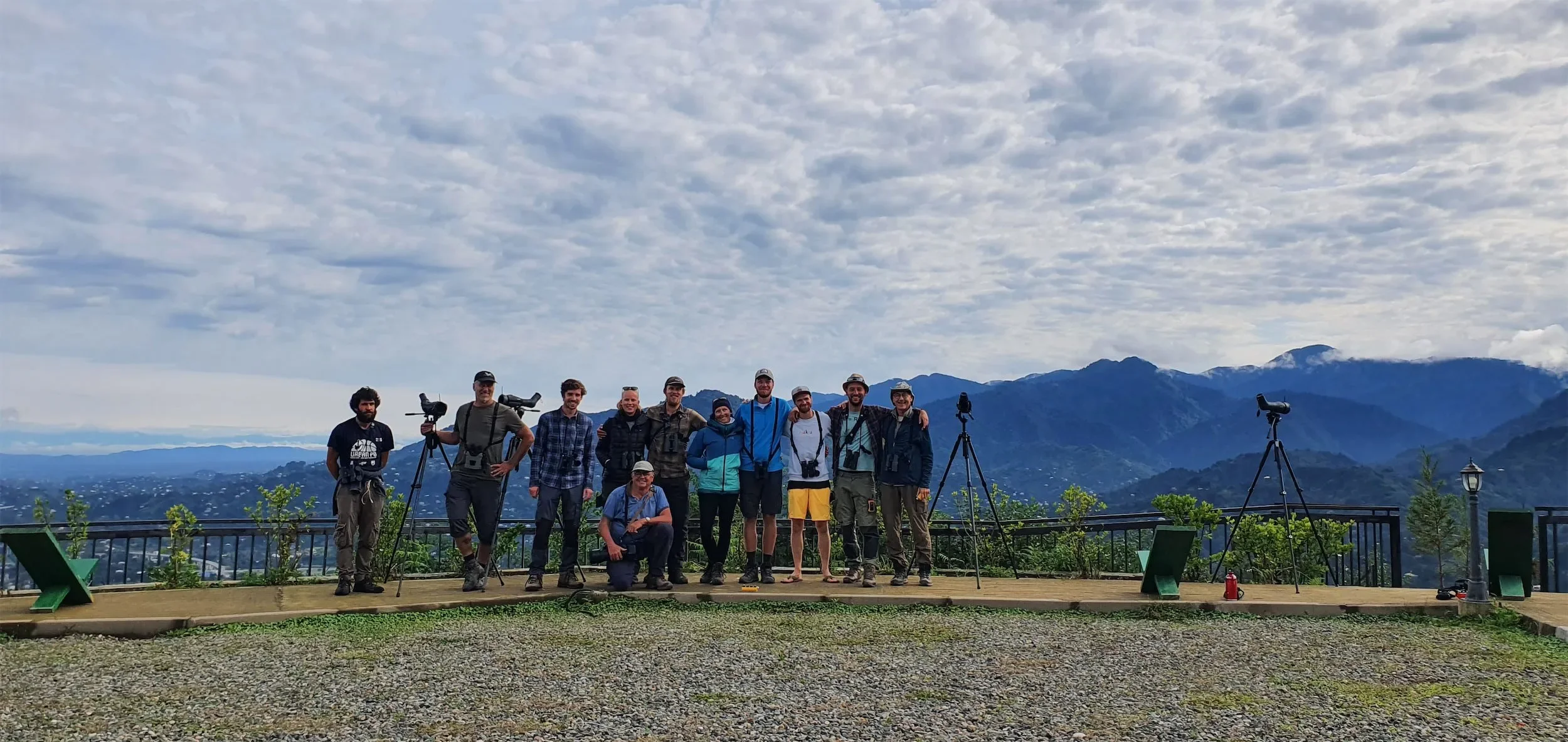 Behind-the-scenes photo from the 2021 Batumi Raptor Count autumn season