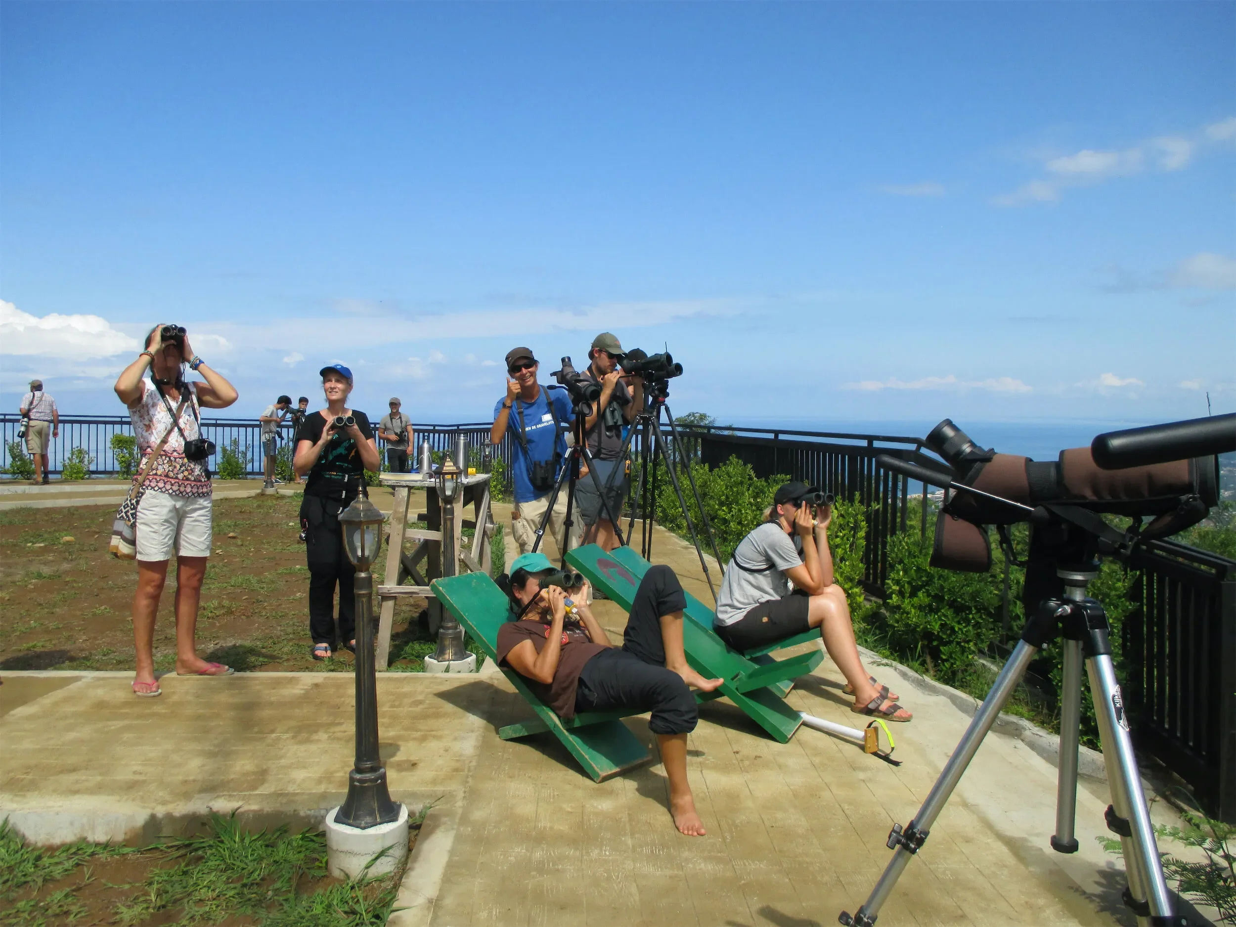 Behind-the-scenes photo from the 2019 Batumi Raptor Count autumn season