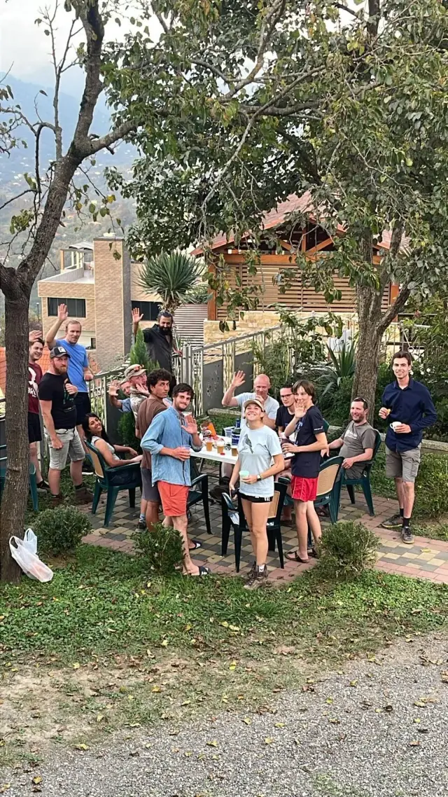Behind-the-scenes photo from the 2024 Batumi Raptor Count autumn season