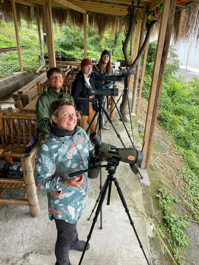 Behind-the-scenes photo from the 2023 Batumi Raptor Count autumn season