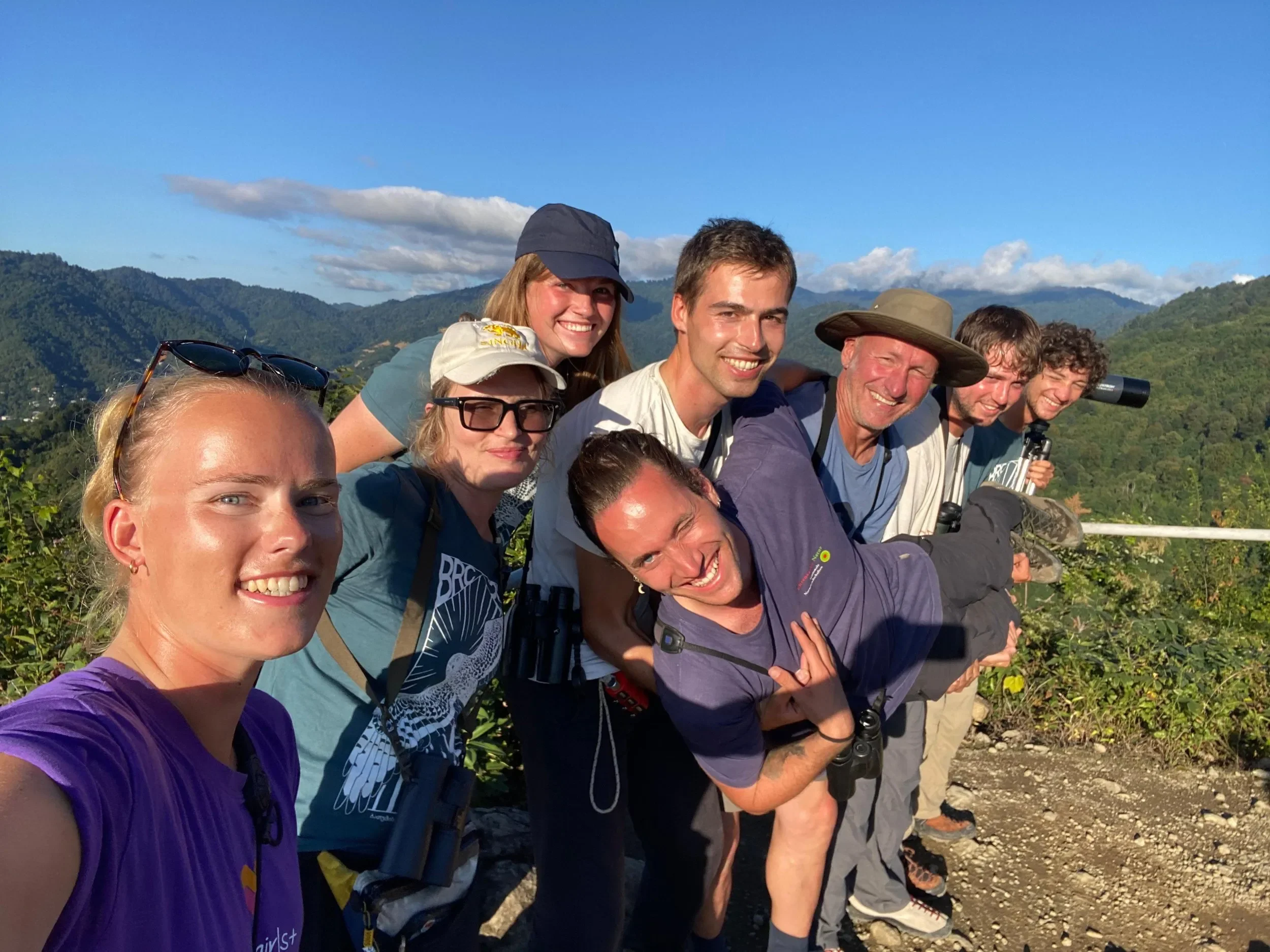 Behind-the-scenes photo from the 2025 Batumi Raptor Count autumn season