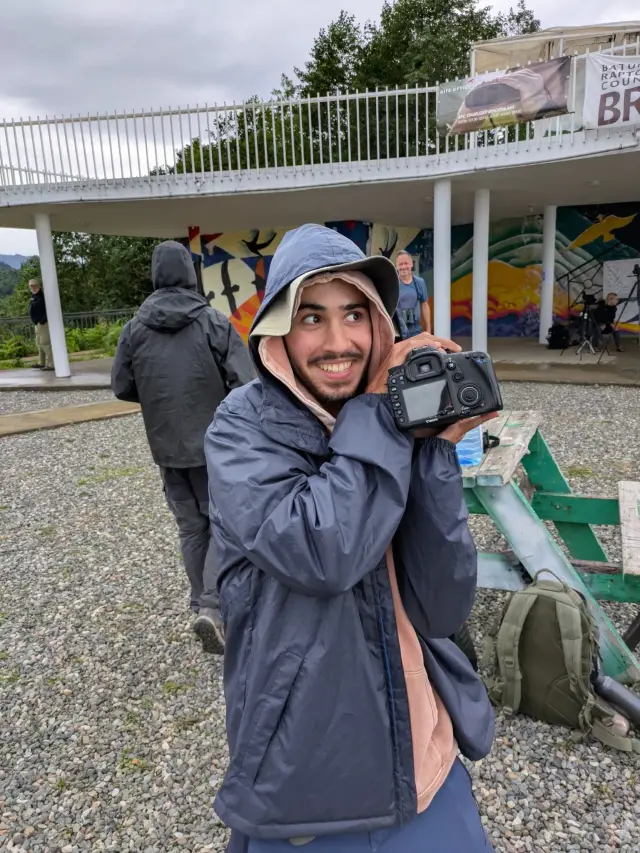 Behind-the-scenes photo from the 2025 Batumi Raptor Count autumn season