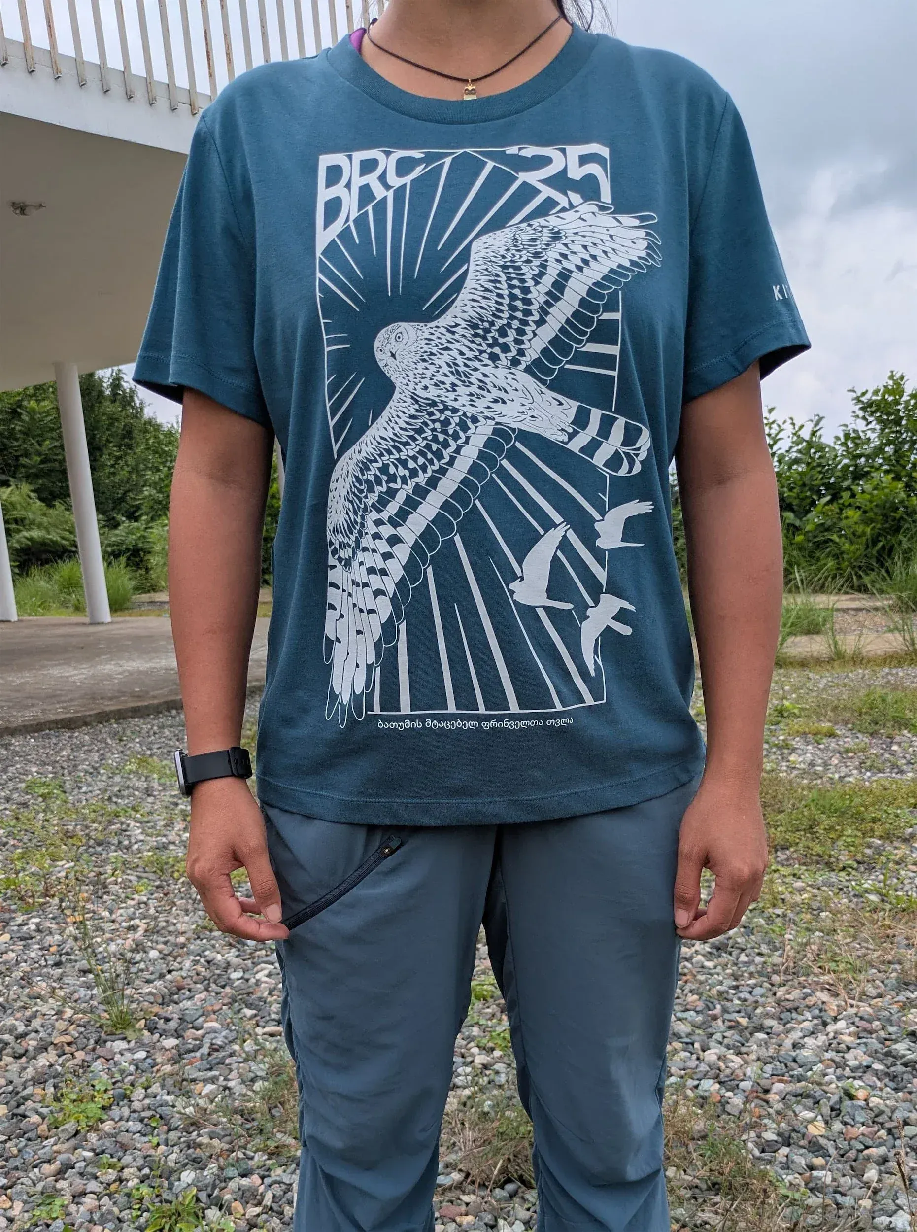 A counter wearing the 2025 BRC T-shirt at the Sakhalvasho count site